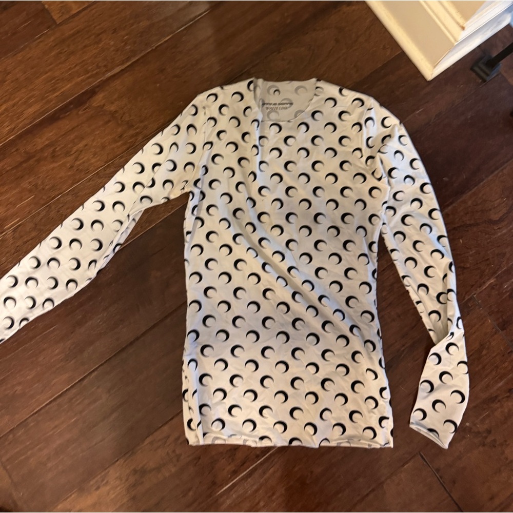 marine serre white black color  logo moon eclipse monogram long sleeve
